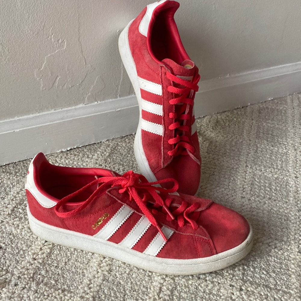 Adidas campus sneakers, color red, size 8